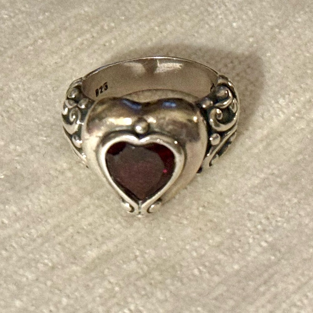 Pre-loved Brighton ‘Prima Donna’ Sterling Silver and Garnet Ring. Size 6